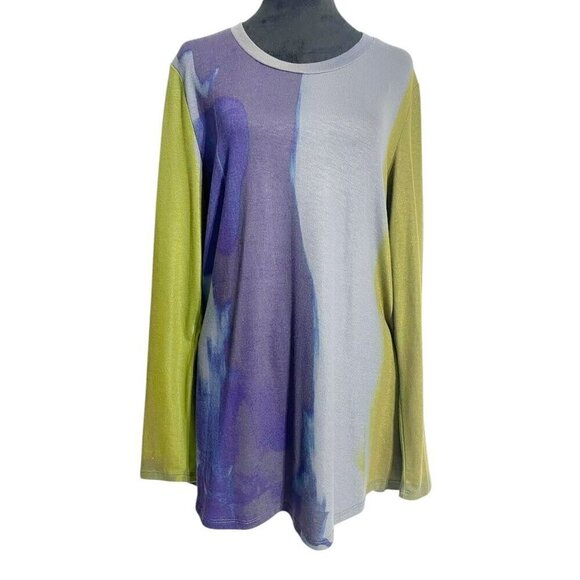 Claire Desjardins Tops - Claire Desjardins Size Medium Top Blouse Long Sleeve Shirt Art Wear Abstract